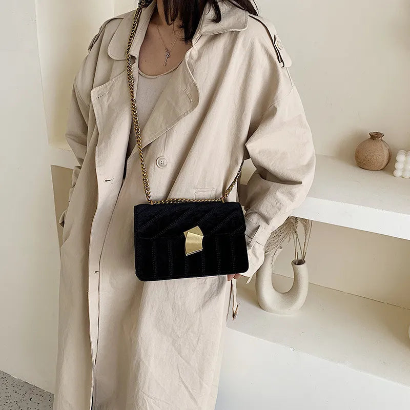 Designer Gold Velvet Crossbody Bags for Women | Stylish Small Shoulder Handbags
