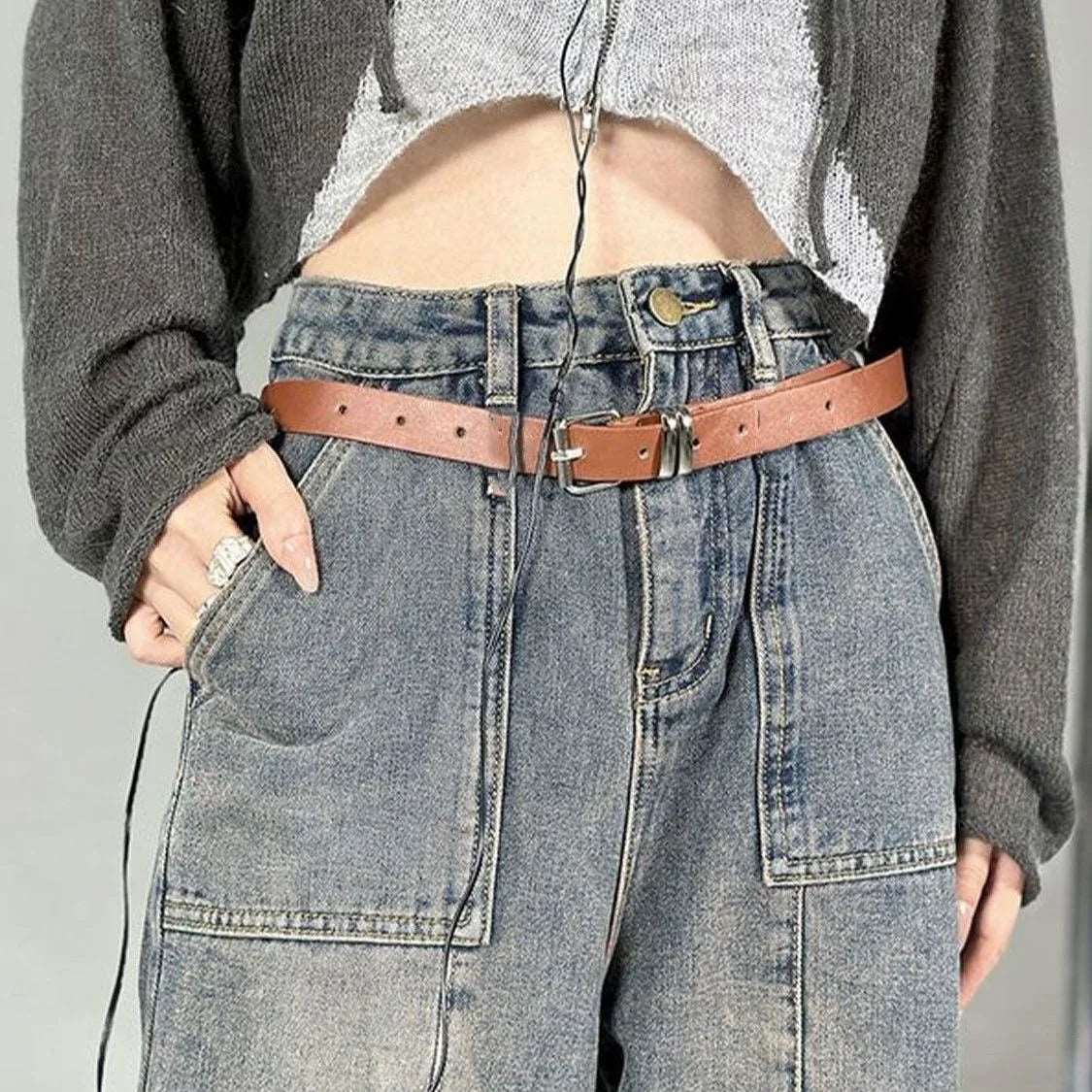 American Retro Distressed Baggy Jeans Women - Vintage 90s Streetwear