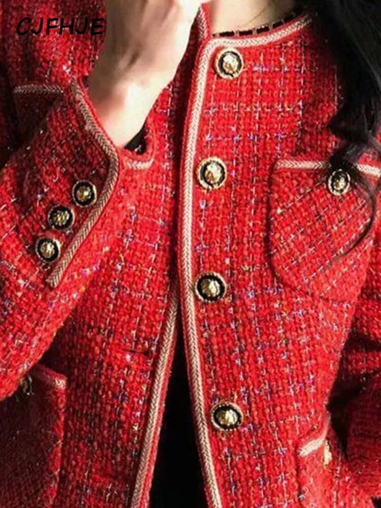 Red Tweed Blazer - A Must-Have for Autumn and Winter