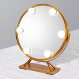 New Vanity Makeup Mirror with Lights 3 Color Lighting Round Lighted Up Makeup Mirror with LED for Dressing Room Bedroom Tabletop