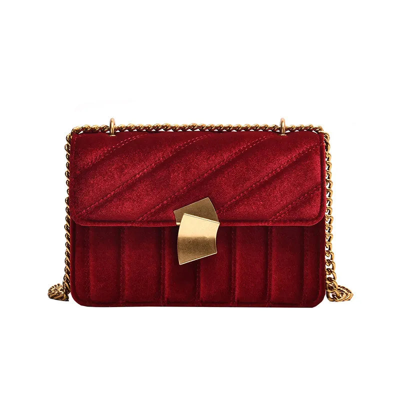 Designer Gold Velvet Crossbody Bags for Women | Stylish Small Shoulder Handbags