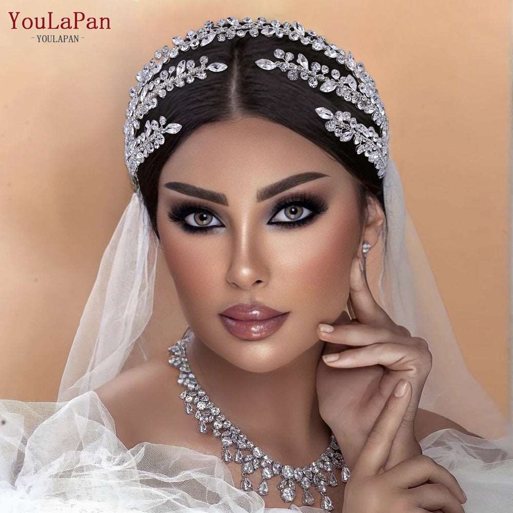 Fashion Woman Headband Rhinestone Bridal Headpiece Wedding Hair Accessories Bride Tiara Pageant Headdresses