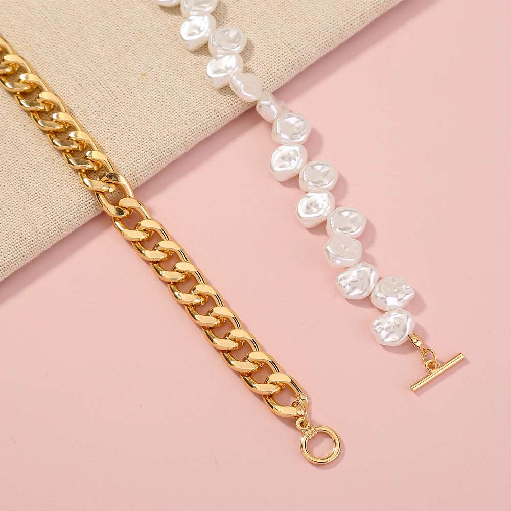 Faux Pearl Like Style Necklace/ Trendy Style