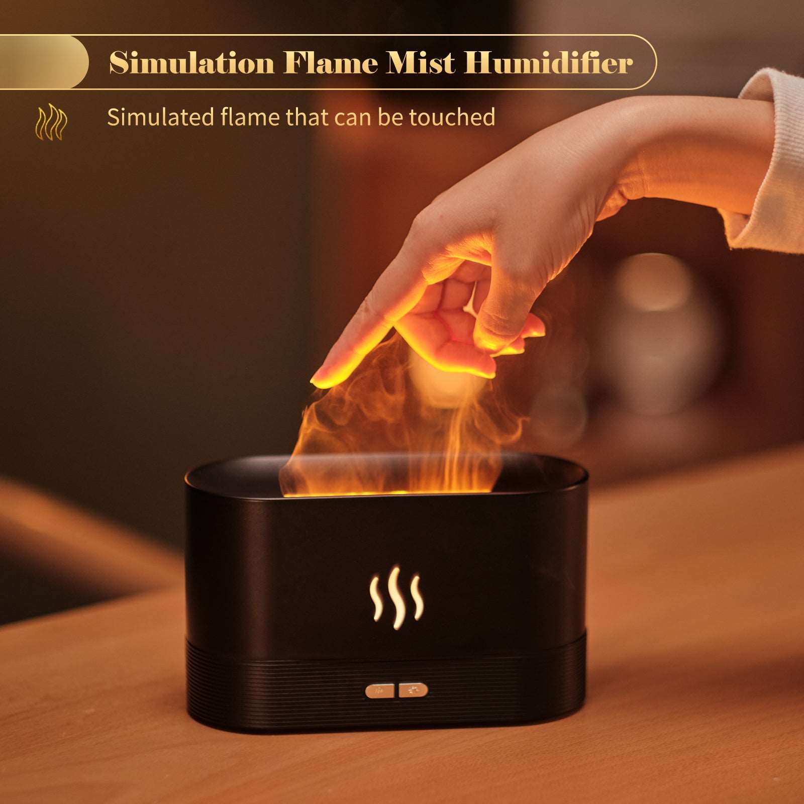 Aroma Diffuser with Flame Light | Mist Humidifier for Aromatherapy | Waterless Auto-Off Protection | Spa, Home, Yoga, Office