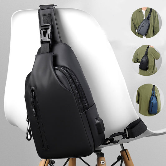 Black Sling Crossbody Backpack Shoulder Bag For Chest Bag