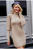 Stylish & Casual Knit Dress with Turtleneck | Sweater Dress for a Beautiful Look