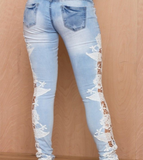 Trendy Lace jeans chose from S- XXL!
