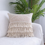 Tufted Throw Pillow Moroccan Fringed Waist Pillow Case