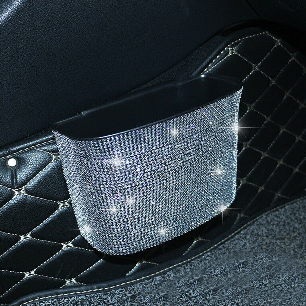 Rhinestone Car Trash Can | Bling Car Trash Container for Glamorous Rides
