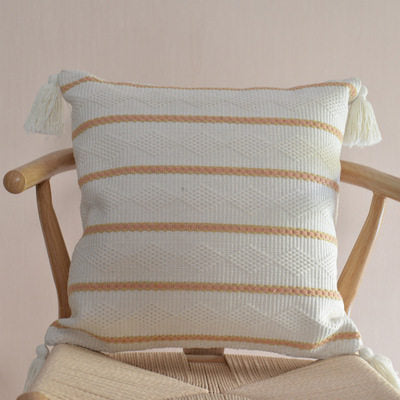 Handmade Moroccan Woven Throw Pillow Cotton