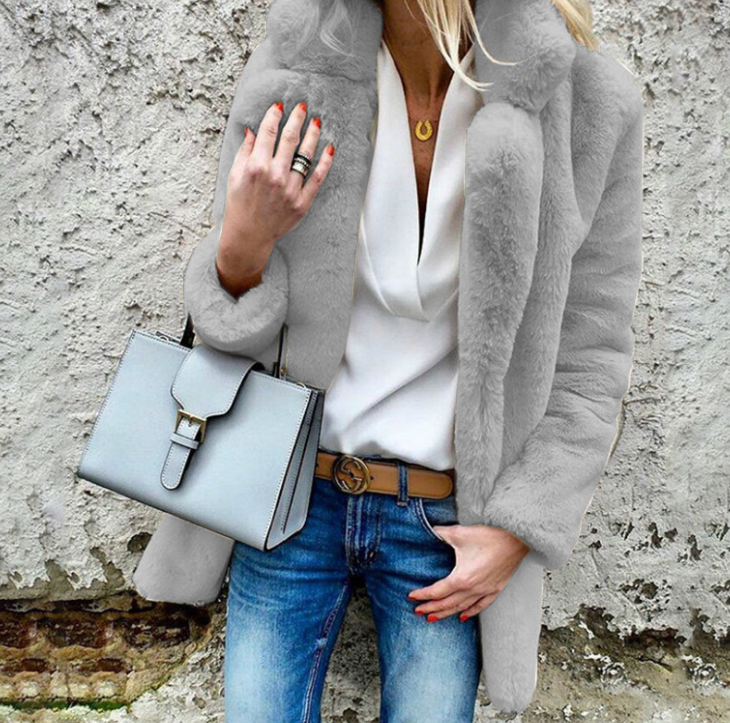 Winter fluffy long-sleeved women's fluffy coat | Cozy Coat