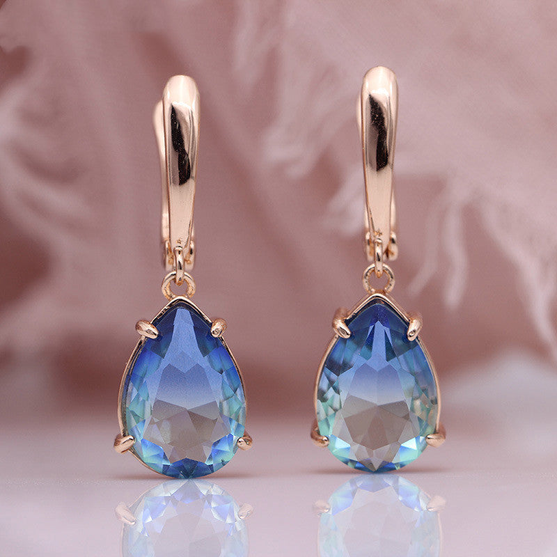 Water drop tourmaline earrings women