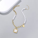 Faux Baroque Pearl Necklace Gold Necklace Pearl Gold Necklace Zinc Alloy Resin Durable