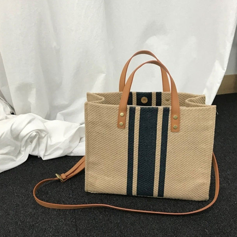 Stylish Shoulder Durable Canvas Bag with Zipper Detail