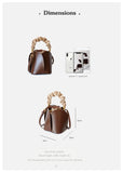 Leather Elegant Flower Bucket Bag Purse | Floral Statement Piece