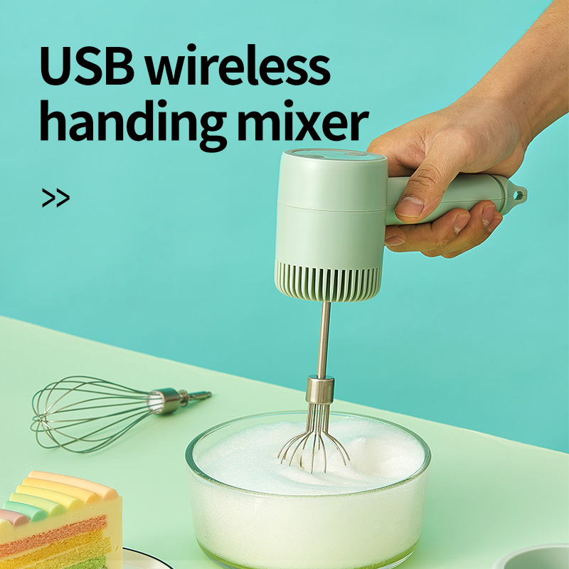 Portable Mini Wireless Electric Egg Beater Handheld USB Rechargeable Mixer
