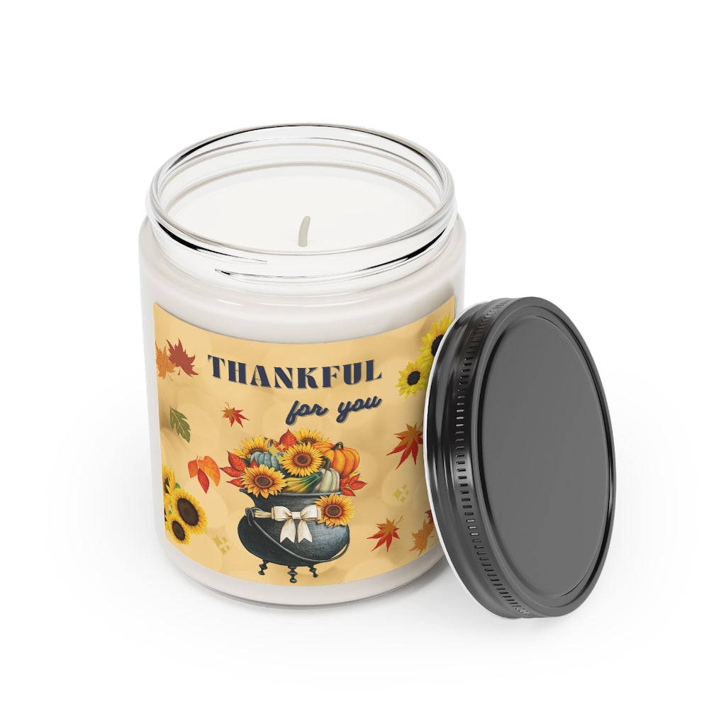 Thanksgiving Soothing Aromatherapy Scented Candle/ Cinnamon Stick & Vanilla / 9oz.