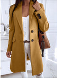 Long Sleeve Straight Mid-length Coat for a Casual and Stylish Look