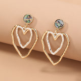 Two-tone Heart Abalone Shell Earring / Just beautiful!