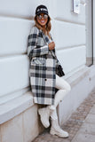Fashion Plaid Woolen Coat | Stylish Outerwear in Polyester Blend
