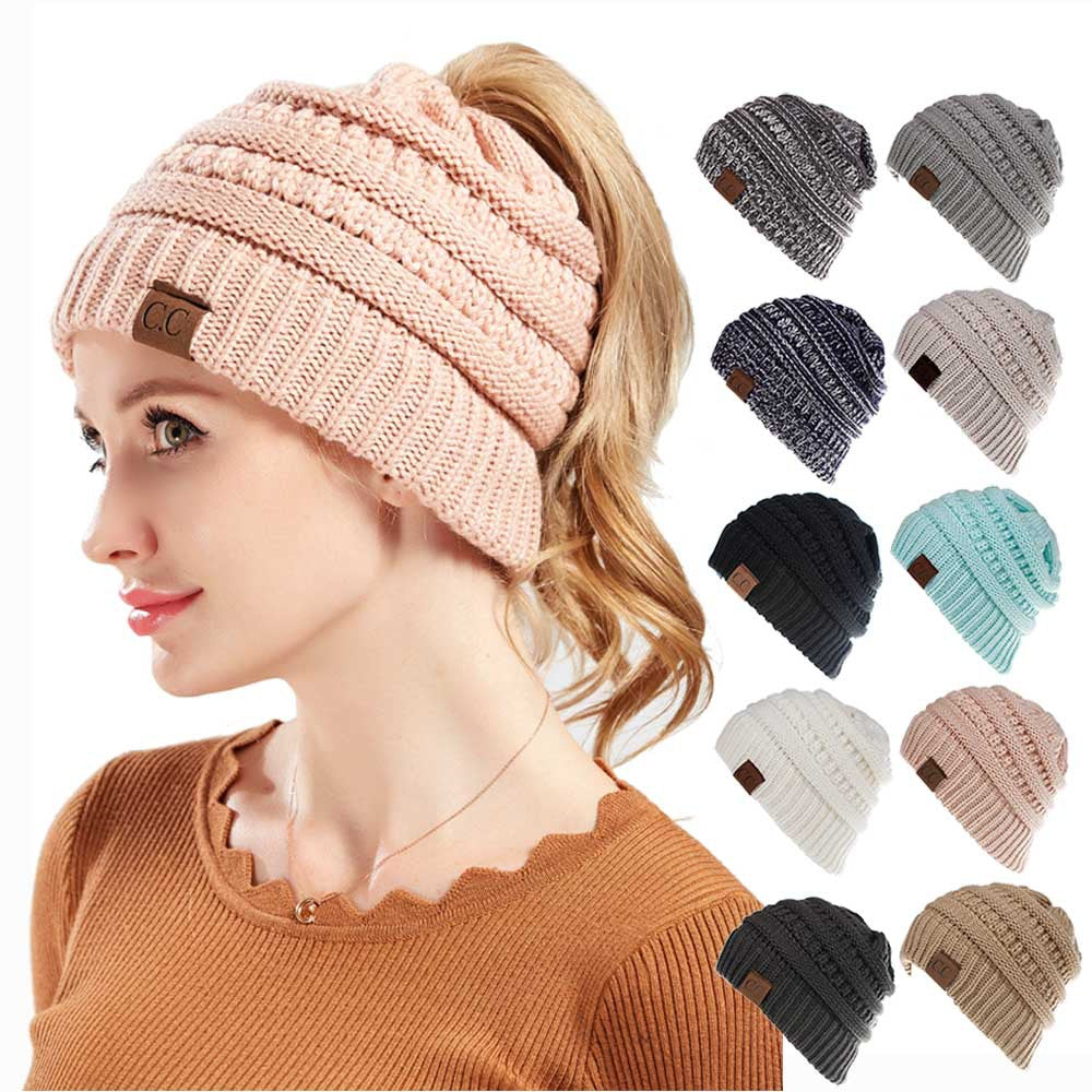 Warm Winter Woolen Beanie with open ponytail, Cute and Stylish!