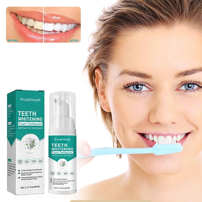Mousse Foam Toothpaste Deep Cleansing Whitening Fresh Breath Dissolve Tooth Stains Clean Beauty Health Maquiagem