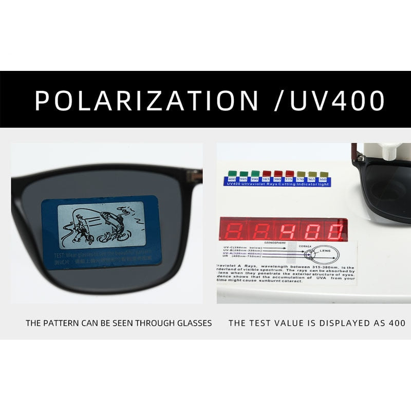 Luxury Square Vintage Polarized Sunglasses For Men or Women Fashion Travel Driving Anti-glare Sun Glasses Male TR90 Eyewear UV400