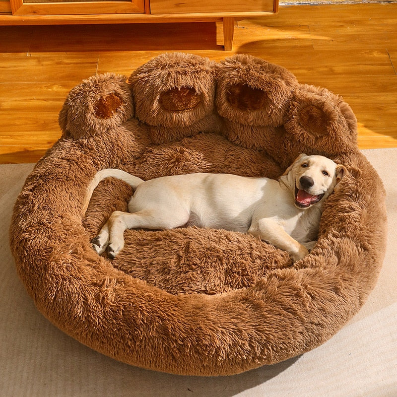 Large Bear Paw Shaped Dog Bed and Cat Mat - Deep Sleeping Warmth and Super Soft Cushion for Ultimate Relaxation