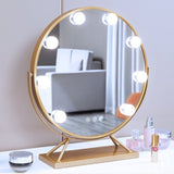 New Vanity Makeup Mirror with Lights 3 Color Lighting Round Lighted Up Makeup Mirror with LED for Dressing Room Bedroom Tabletop