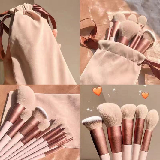 Professional-Grade 13-Piece Makeup Brush Set | Soft, Fluffy Bristles | Nylon Handle