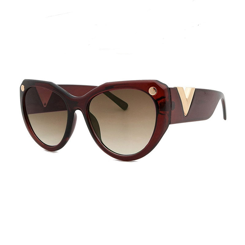 New Fashion Summer Cat's Eye Sunglasses Large Frame Retro Fashion Women's Outdoor Senior Sun Shading Sunglasses
