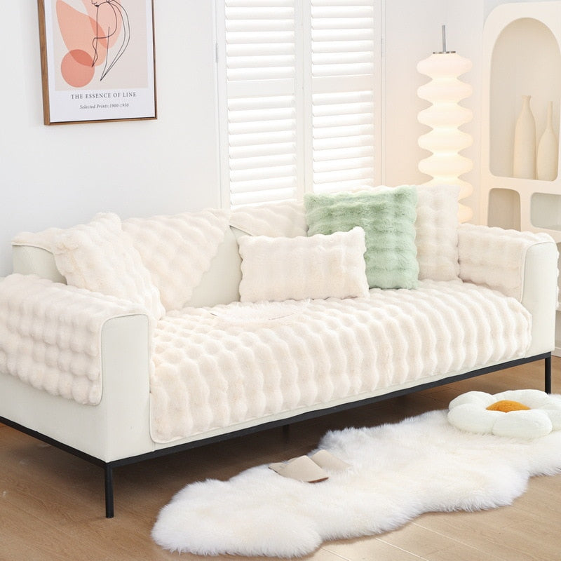 Elegant & Stylish Plush Sofa Padded Plush Cushion Sofa Cover