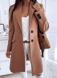 Long Sleeve Straight Mid-length Coat for a Casual and Stylish Look