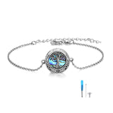 Sterling Silver Life Tree Urn Abalone Shell Bracelet For Woman
