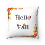 Hello Fall Spun Polyester Square Pillow | Room Accent Statement Piece
