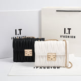 White and Black Women's Cute Style PU Purse with Chain | Fashionable Handbag